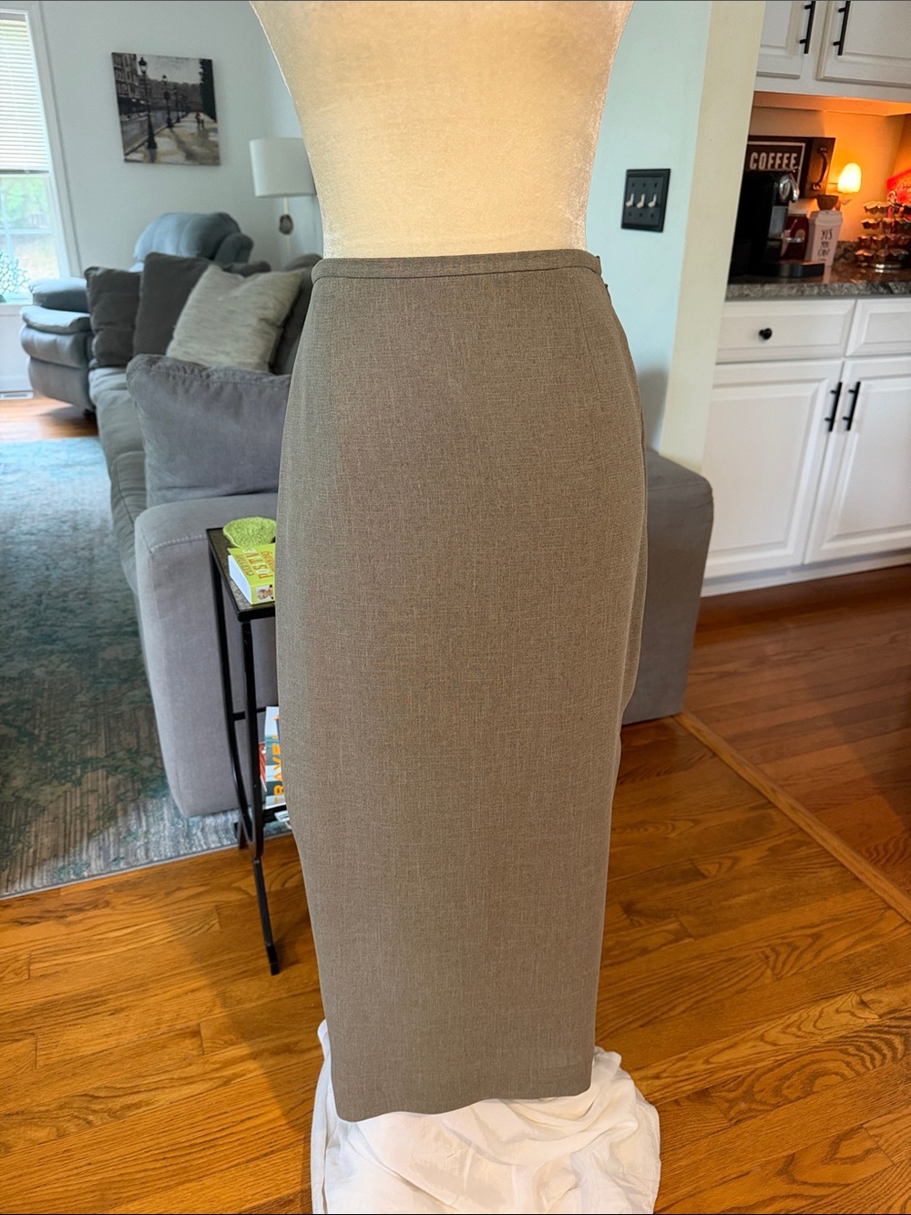 Ann Taylor Gray Pencil Midi Skirt